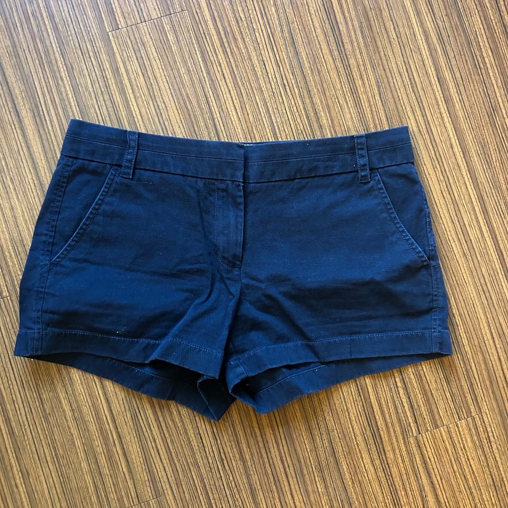j crew navy shorts size 6
